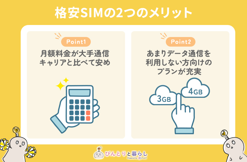 格安SIMの2つのメリット