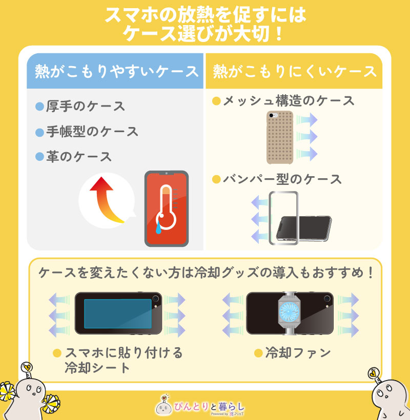 スマホの放熱を促すにはケース選びが大切