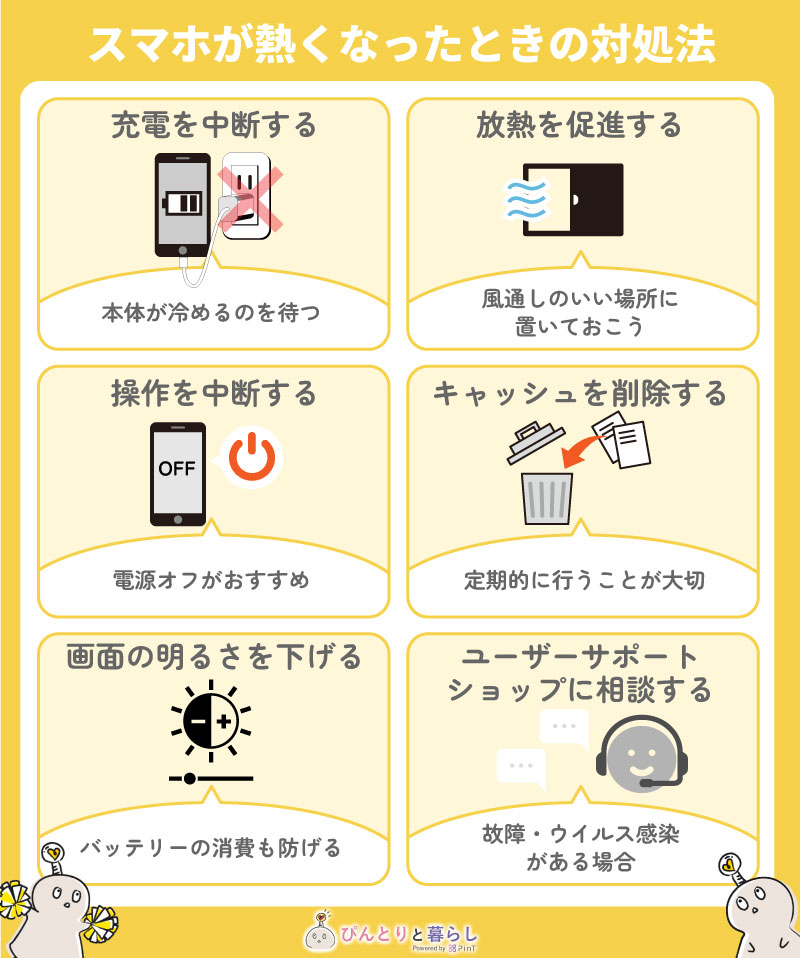 スマホが熱くなったときの対処法