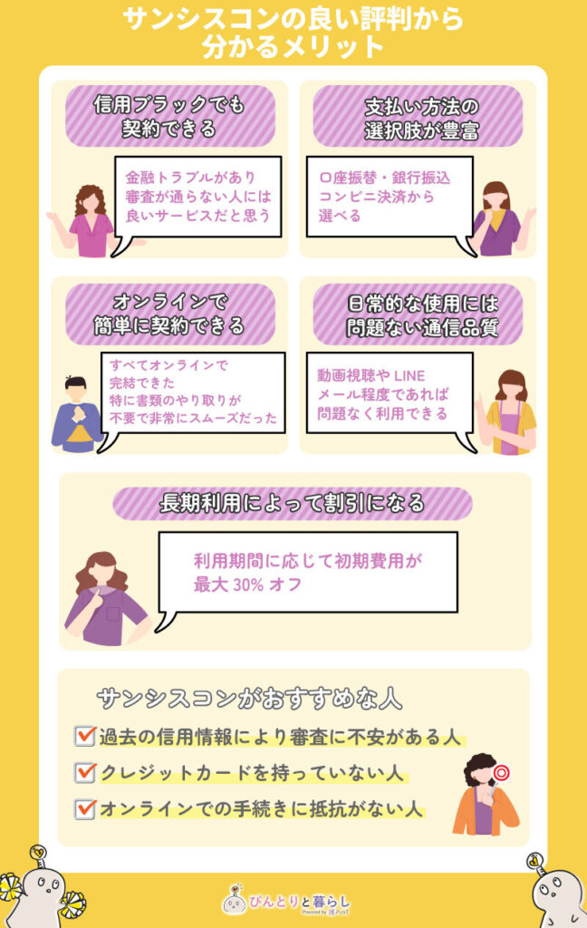 サンシスコンのメリット