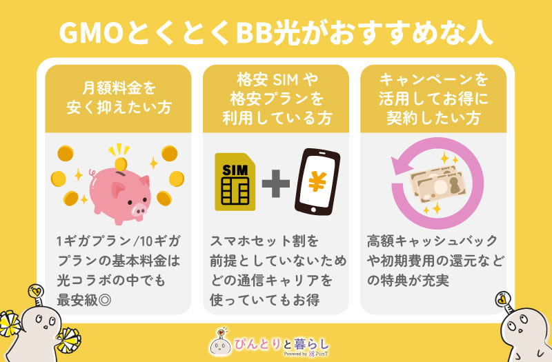GMOとくとくBB光がおすすめな人
