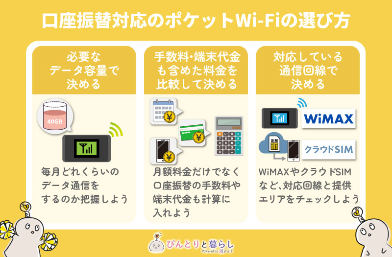 口座振替対応のポケットWi-Fiの選び方